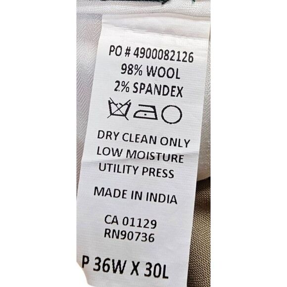 Lauren Ralph Lauren Mens 36x30 Wool Flat-Front Performance Pants - Picture 5 of 12